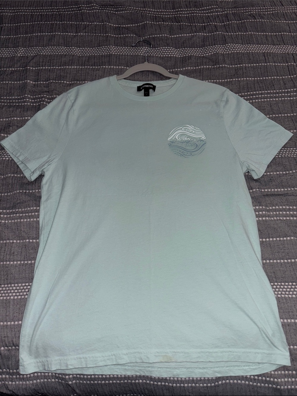 Express Men's Light Mint Short Sleeve Graphic Tee